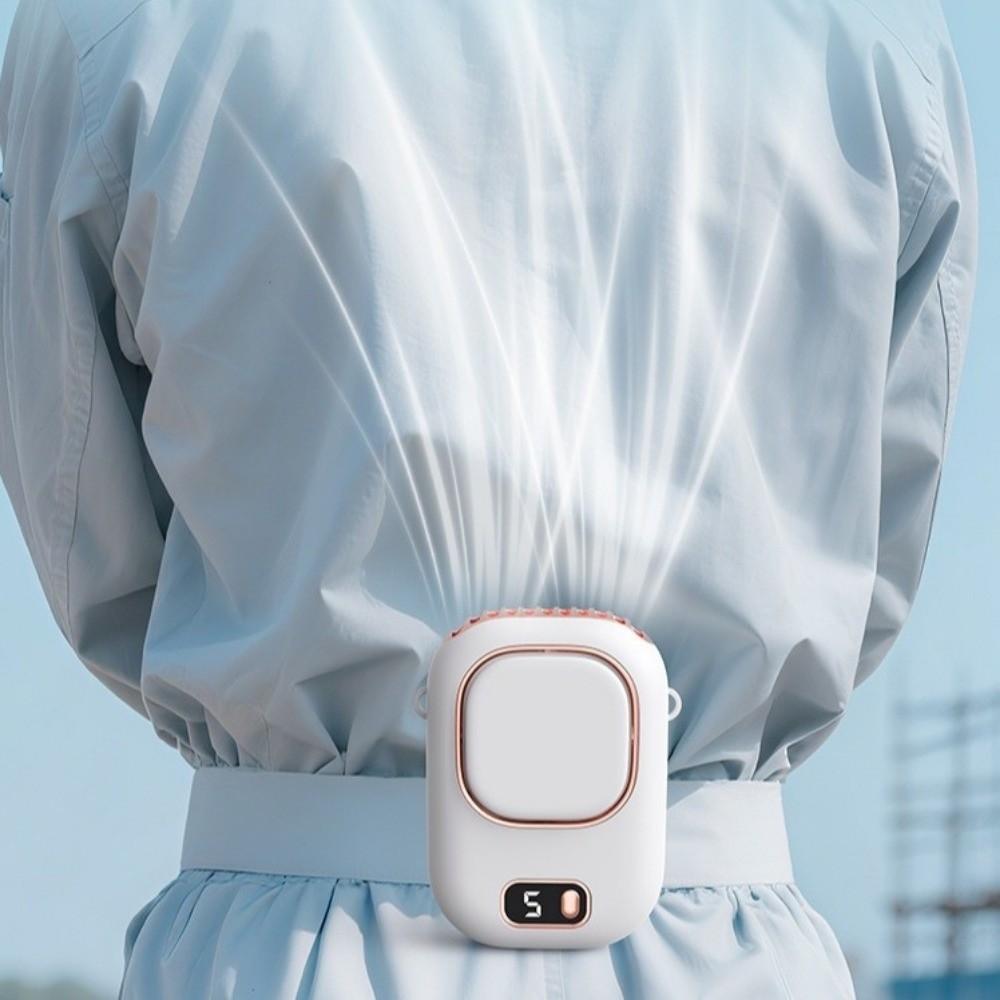 LED Display Hanging Neck Fan USB Rechargeable Mini Electric Fan  Outdoor Sports