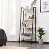 Ladder Shelf, Bookshelf, 4-Tier Industrial Storage Rack for Living Room, Bedroom, Kitchen, Oak and Black