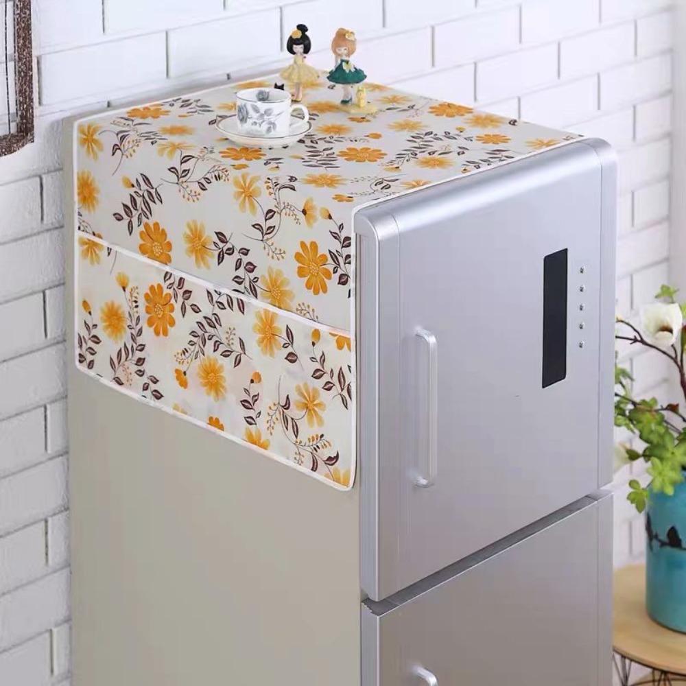 

1Pcs Cotton Linen Refrigerator Cloth 55x120cm Fridge Protection Cover Refrigerator Dust Cover Style 9
