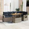 VidaXL Garden Lounge Set 6 Pcs with Grey Cushions Wicker, Outdoor Sofa Set, Corner Sofa Set 3327155