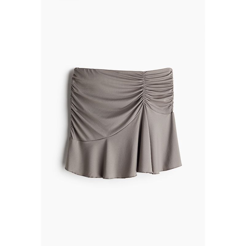 

HM Women s Autumn Stretch Jersey Gathers Mini Skirt 1260468 Gray 160/72