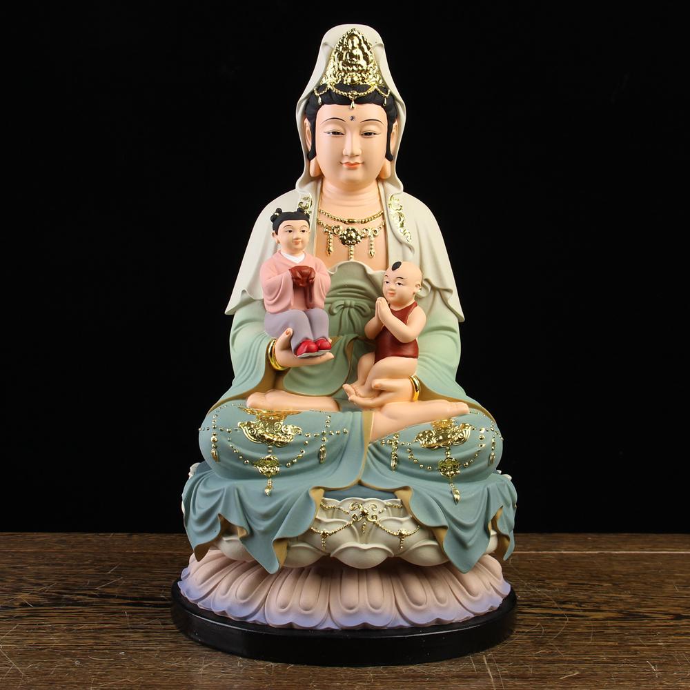Multidimensionales Harzmaterial Einrichtungsattraktivität für Zi Bao Ping Guan Shi Yin Dekoration der Guan Zi Buddha-Statue