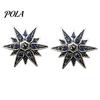 Rhinestone Lapel Pin 1/2Pcs Double-Layered Eight-Pointed Star with Rhinestones, Thickened Alloy Fashion Suit Safety Buckle for Suits Shirts