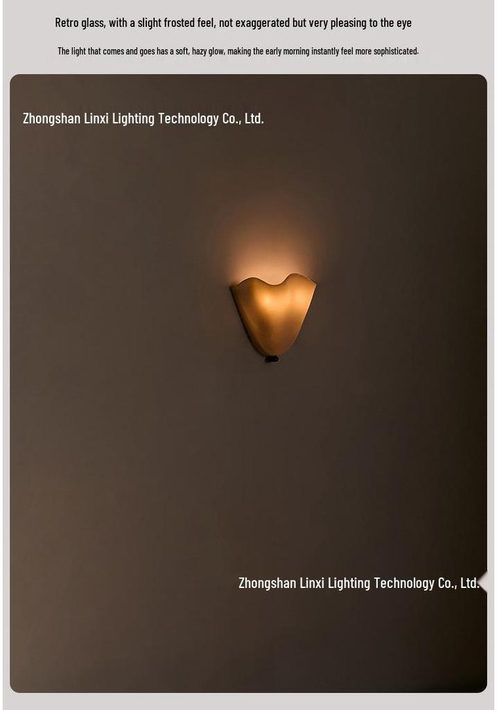 French Vintage Seashell Glass Wall Lamp for Living Room, Bedroom, or Hallway Ambiance.