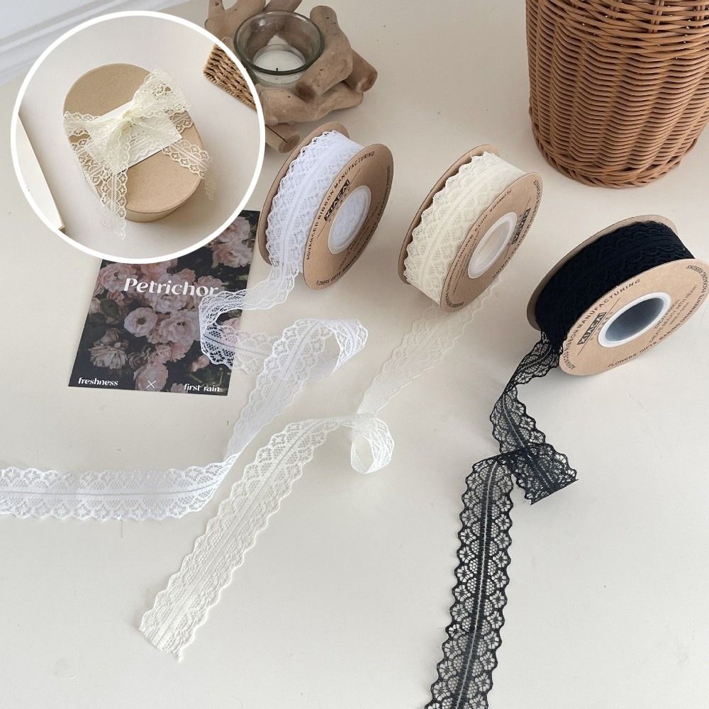 Soft Texture Lace Webbing Cut Out Lace Flower Bow Ribbon New Gift Decorative Ribbon Gift Wrapping