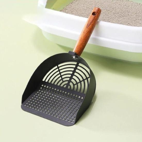 Cat Litter Scoop Stainless Steel Sifting Shovel with Long Handle Pet Waste Scoop Cleaning Tool for Cats Litter Box