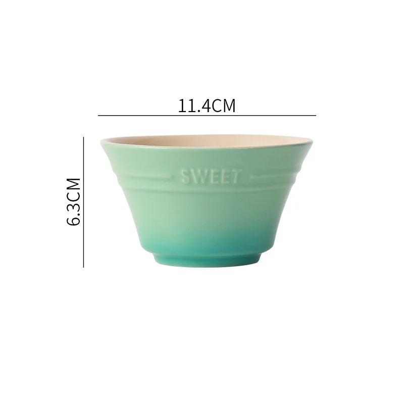 300ML 4.5 Inches Rainbow Gradient color Dishes Fruit Bowl Tableware Ramen Bowls Kitchen Dessert Salad steamed egg bowl Tableware