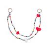 Glass Rice Beads Double Love Bag Pendant Y2K Charm Beads Keyring  Hanging Accessory
