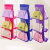Elegant And Spacious 6 Pockets Clear Hanging Purse Handbag Tote Bag Organizer Rack