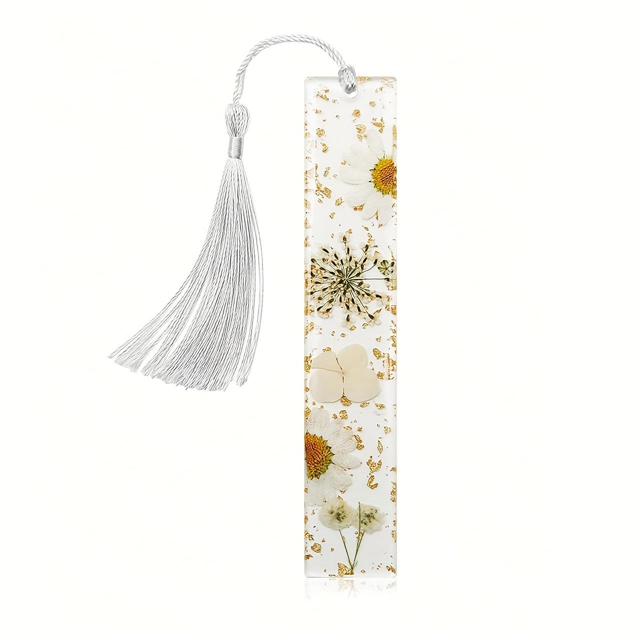 

Elegant Floral Bookmarks with Tassels - Durable Resin Bookmarks for Women, Perfect for Reading, Gift for Book Lovers жёлтый