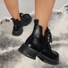 Lace-up New 2025 Fashion Retro Autumn and Winter Thick-heeled Boots, Women's Leather Shoes, British Style Platform Martin Boots, Women's Women