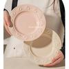 Healthy Underglaze Colored Ceramic Tableware Ceramic Plate with Embossed Flower Pattern Exquisite Kitchen Cutlery Noodle Bowls