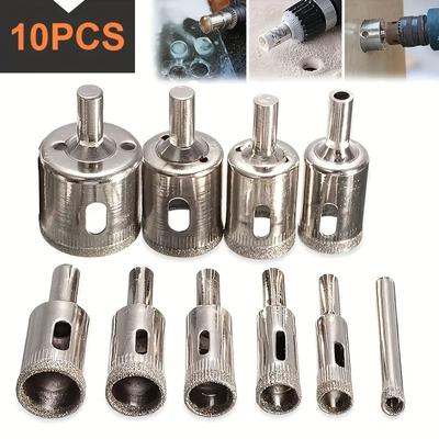 10pcs 6-30mm Diamond Glass Marble Drill Core Hole Saw Opener Ceramic Marble Tile Opening Woodworking Tools Glass Drill Bit Set