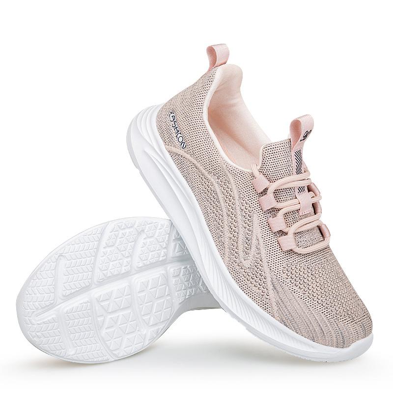 Autumn fashion leisure travel walking shoes soft sole non-slip casual shoes medium flying woven breathable women's sports shoes