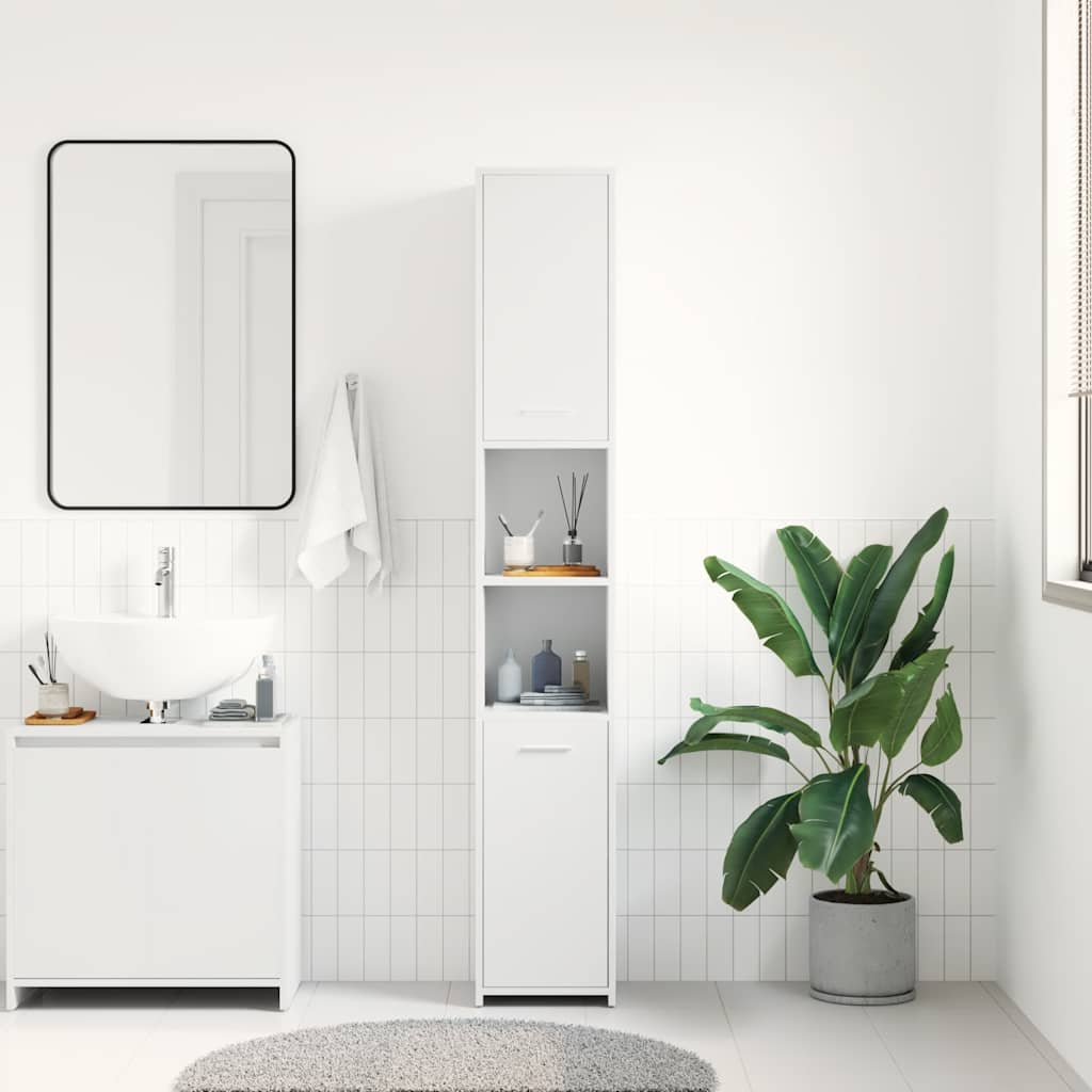 Bathroom Cabinet White 30 x 30 x 183.5 cm Particleboard