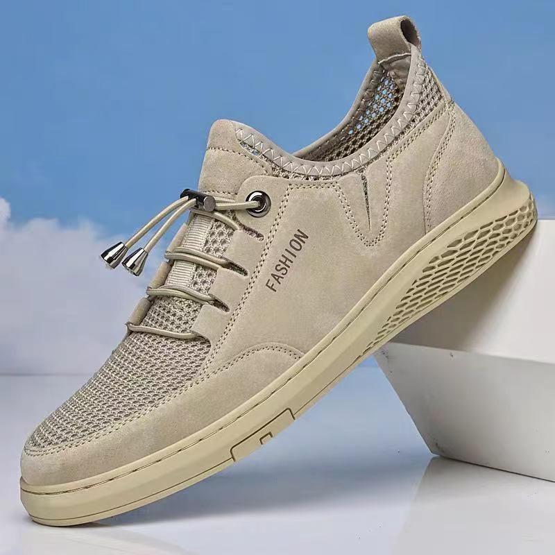 Breathable Mesh Fashion Flat Heel Casual Shoes Men's Spring and Summer Hollow New Men's Shoes Trendy Single Shoes