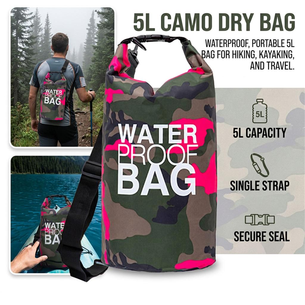 Pvc Waterproof Bag Camouflage Pattern For Outdoor Sports Portable And Durable Storage Solution