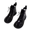 Popular thick-soled retro versatile Martin boots women's autumn and winter new patent leather short boots fashionable British style short boots