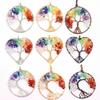 Wire-Wrapped Rainbow Tree of Life Pendant with Natural Crystals