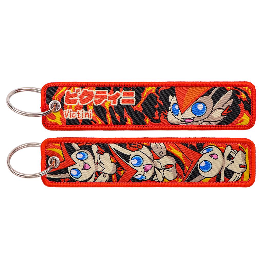 Japanese Anime Elf Monsters Keychain 1pcs Car Backpack Key Holder Embroidery Keyring Key Tag Jet Tag Accessories Gifts for Fans