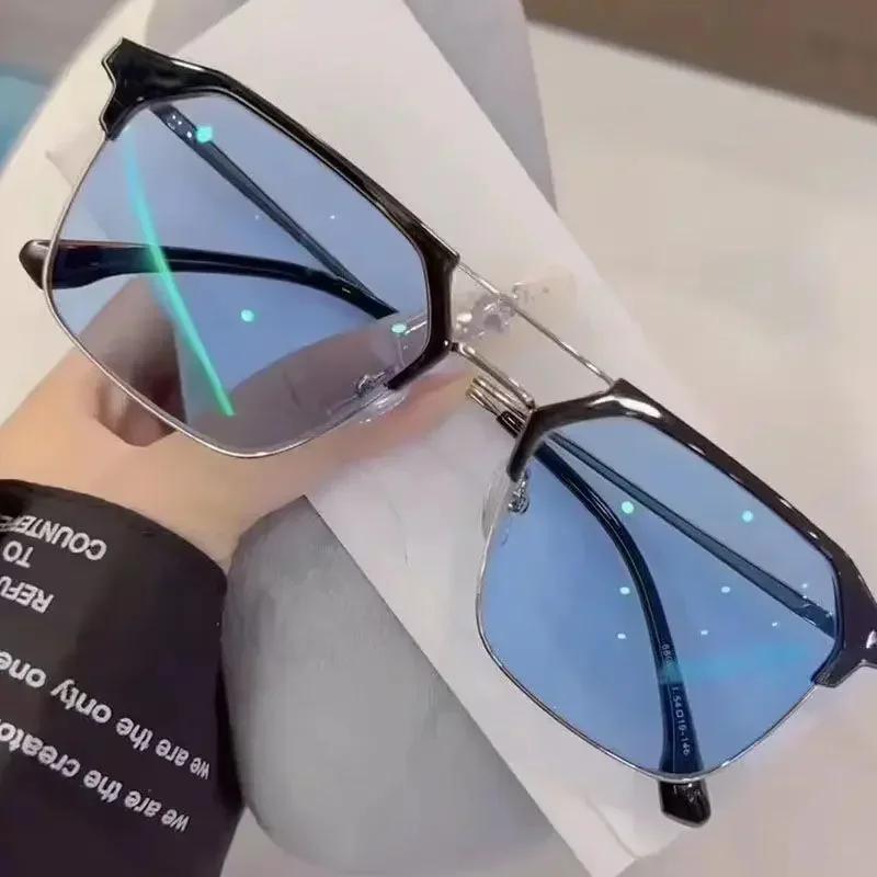 Luxury Outdoor Photochromic Nearsighted Sunglasses Unisex Fashion Color Changing Finished Myopia Eyewear Prescription Eyeglasses