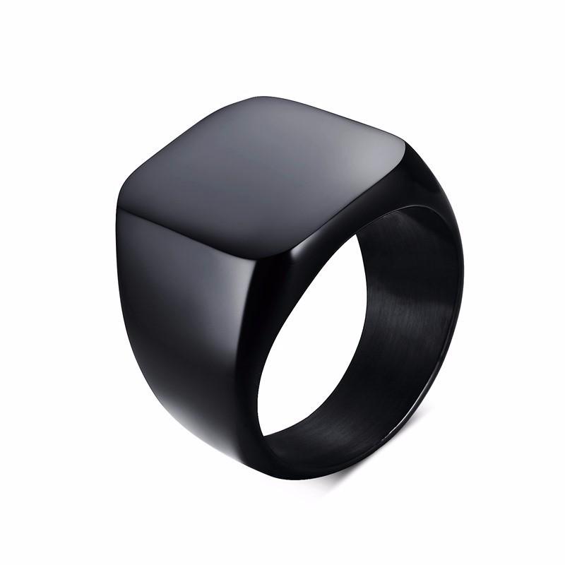 Bague chevalière Pinky pour hommes, bracelet orné en acier inoxydable, bijoux masculins