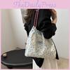 Stylish Korean Floral Canvas Tote Bag For Women Large Capacity Shoulder Handbag