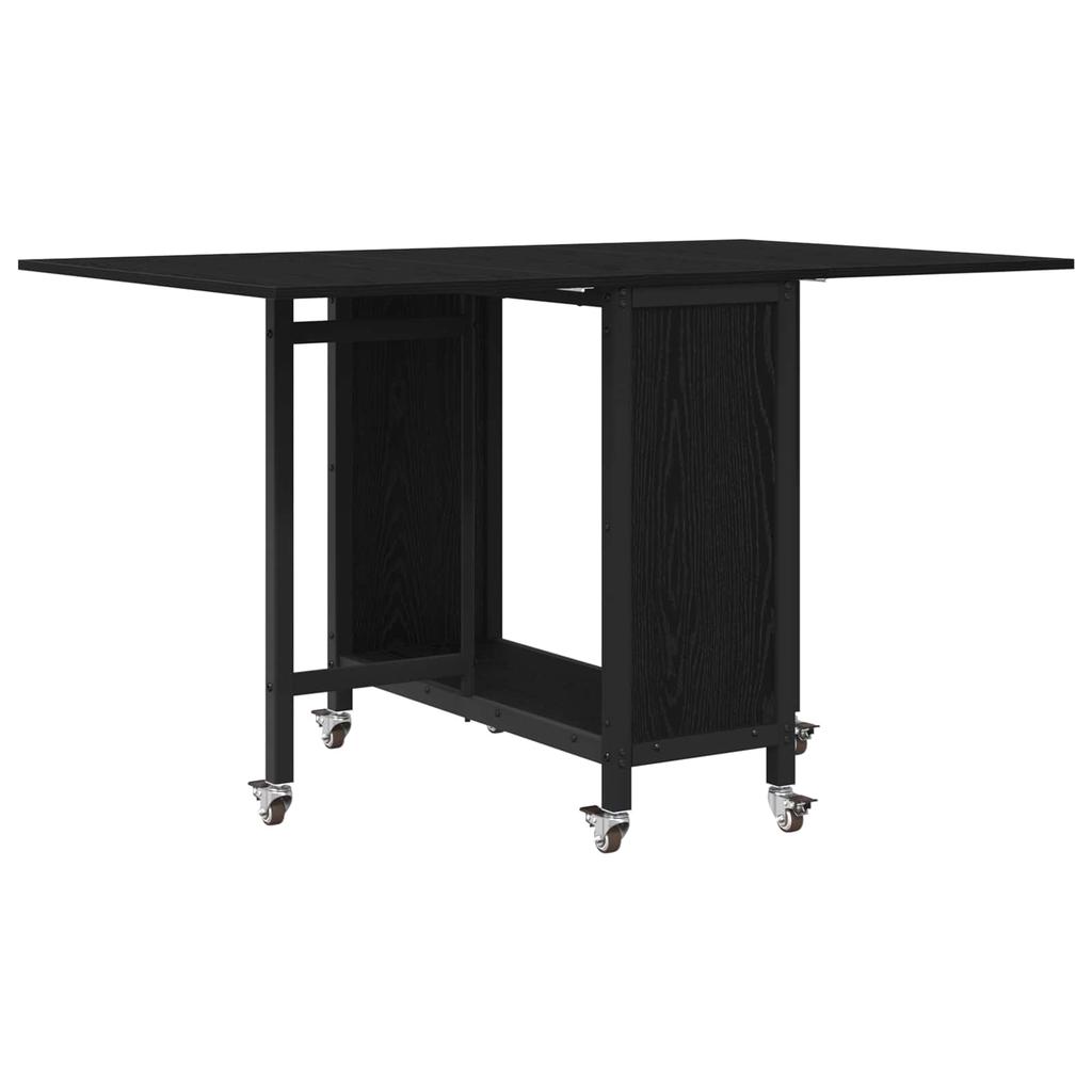 Folding Dining Table with Casters 130 x 80 x 76.5 cm Engineered Wood