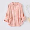 Women's Mulberry Silk Jacquard Stand-Collar Top