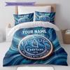 Custom Name,Everton FC Pattern Bedding Home Decoration Birthday Gift ( 1 Duvet Cover + 2 Pillowcase, Without Core),fan Merchandise.