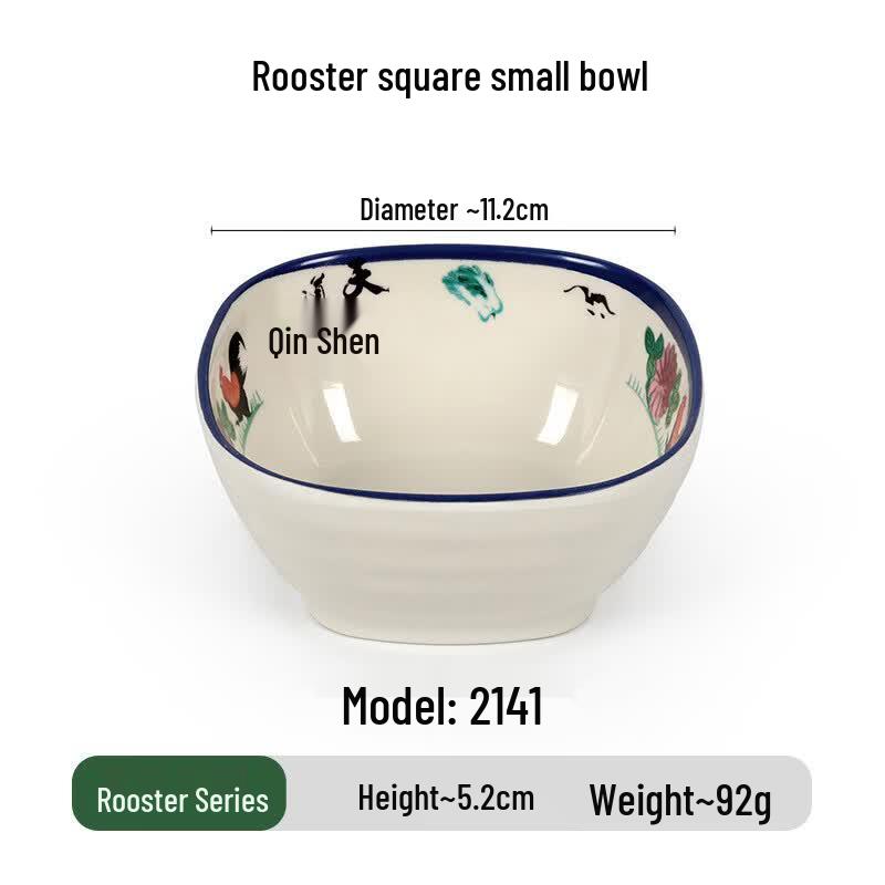 Yujia Retro Rooster Melamine Dinnerware