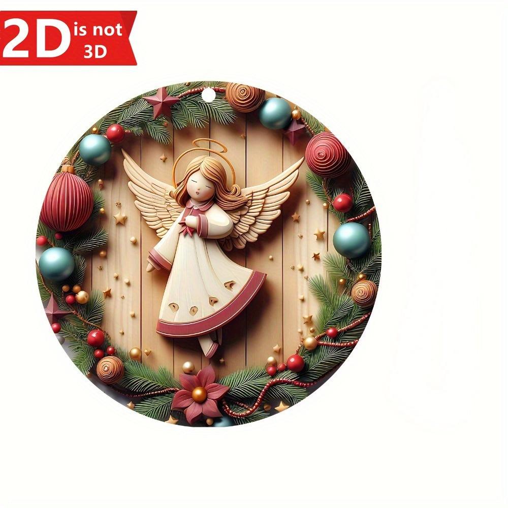 

2D Рождественский ангел-украшение на елку. Идеальный праздничный декоративный подарок для елки или венка.