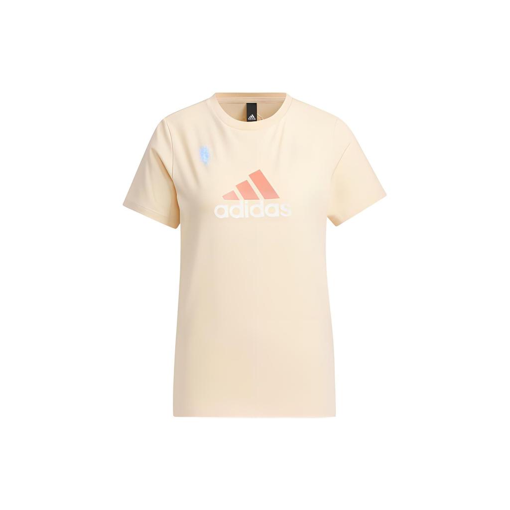Adidas Must Haves Badge Of Logo Letter Print American Retro Sports Casual Short Sleeve T-Shirt Women T-Shirts Sand-Brown IM8890