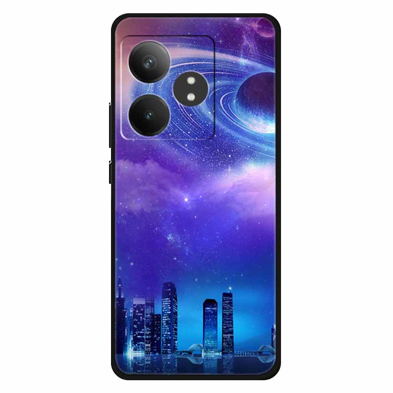 For Realme GT 6T Case Soft Feeling Silicone Luxury Phone Covers For Realme GT 6 GT6 Cases TPU Painted Marble Beautiful GT6t Wolf