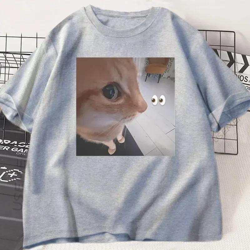 Silly Cat Meme T Shirt Funny Graphic Tee Unisex Harajuku Short Sleeve Tshirt Oneck Summer Casual Tshirt Streetwear