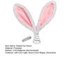 Easter Rabbit Ear Tree Topper with LED Light Plush Bunny Ears Christmas Tree Top Decoration with Metal Spring Easter Home Holiday Party Ornament