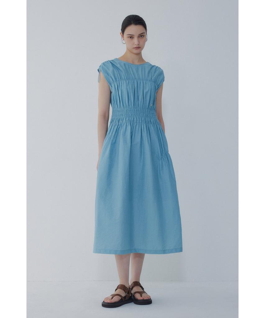Bobeu Voluminous Shirred Long Dress_Blue 7156237002