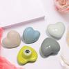 Playful Heart Shaped Ceramic Knobs Charming Ceramic Heart Cupboard Pull Simple Installation for Children Smooth Surfaces