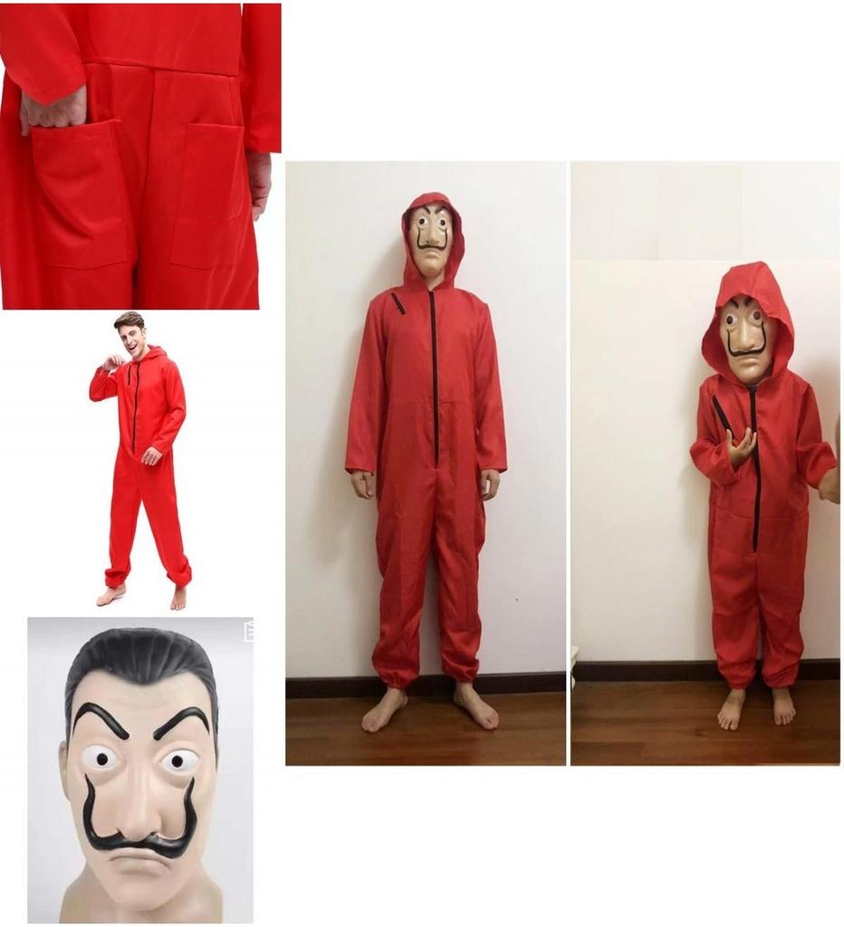 Leichtes Salvador Dali Money Heist La Casa De Papel Kostüm und Masken-Set