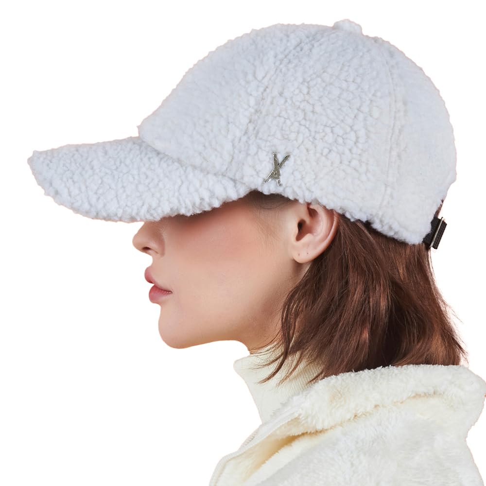 Stud Logo Over Fit Fleece Ball Cap White