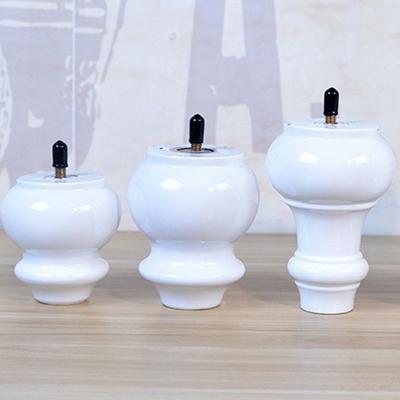 Patas de Mueble de Madera Maciza Blancas para Cama Forma de Calabaza Pies de Sillón Armario Sofá