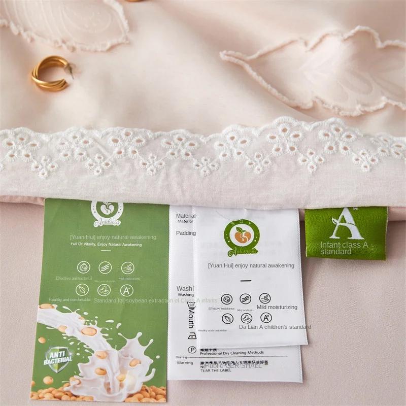 Cuvertură de vară antibacteriană cu flori de soia, cu flori tăiate, tridimensională