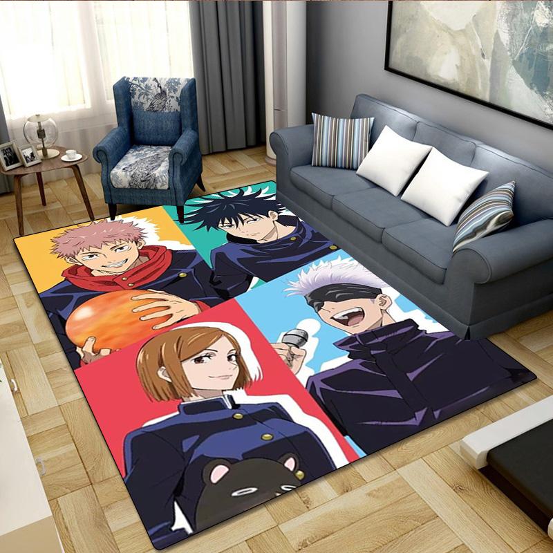 Jujutsu Kaisen Characters Home Carpet Office Decorative Carpet For Living Room Bedroom Door Mat Floor Rug Computer Chair Area Rug