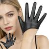 PU-Leder Halbfingerhandschuhe Einfarbige Lacklederhandschuhe Lolita Fünf-Finger-Fäustlinge Nachtclub