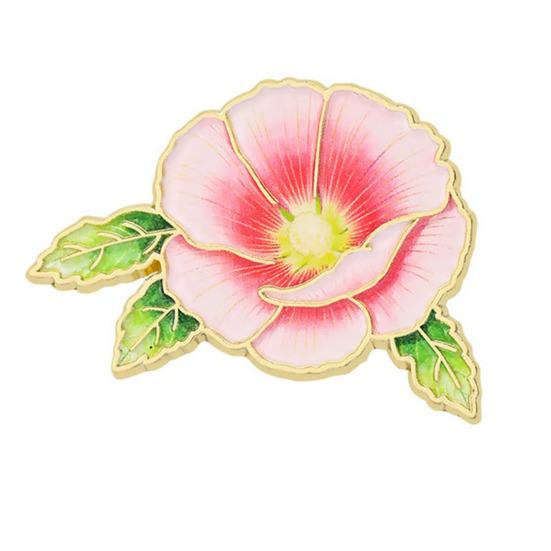 Flower Gods Brooch, Metal Pin Badge with UV Printed, Peony Plum Blossom Design Lapel Pin for Hanfu And Chinese Style Wear