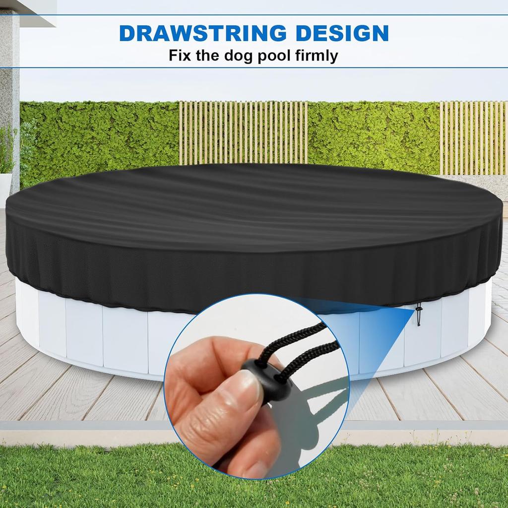 Copertura per Piscina per Cani Copertura Rotonda per Piscina Resistente all'Usura Tessuto Oxford Manicotto Protettivo per Bambini e Animali Domestici Vasche da Bagno