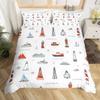 Aquarell Leuchtturm Segelboot Bettbezug Eiffelturm Bettwäscheset Nautisches Abenteuer Tagesdecke Polyester Steppdeckenbezug
