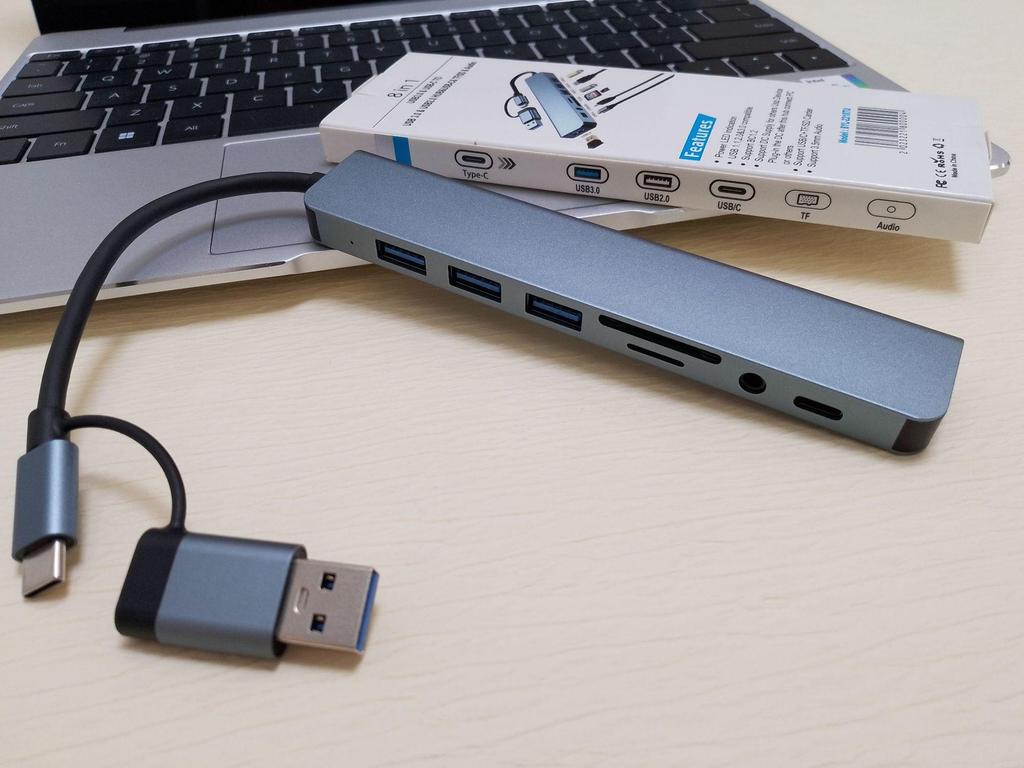 Cross-Border USB-C Hub: 7/8-in-1 Adapter for Laptop, Tablet, and Phone