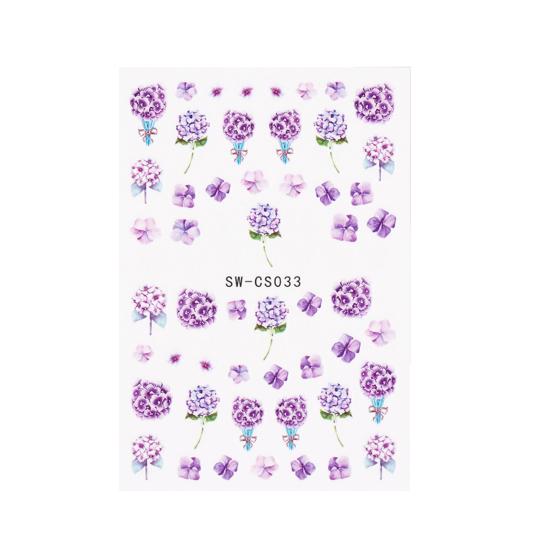 

Изысканная наклейка для ногтей с креативным узором, очаровательная декоративная фиолетовый