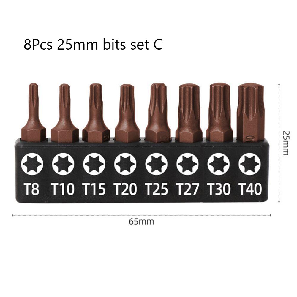 

25mm 50mm 1/4 Screwdriver Bits Set S2 Steel Closs Phillips Slotted Hexagonal Solid Hollow Torx for Ratchet Wrench Hand Tools